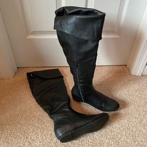 ELLE faux leather black knee high boots size 7 $25
